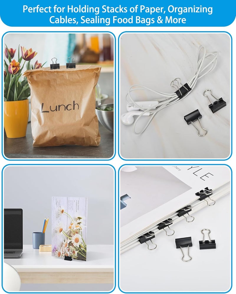 CUARUSUIKA Binder Clips, 50 Pack, 0.75 in Small Paper Clips for Office, (Black) - Image 4